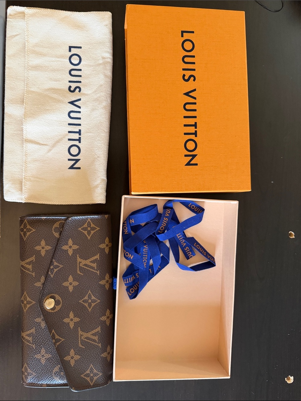Louis Vuitton Monogram Canvas Envelope Wallet in Brown and Gold - Picture 15 of 15